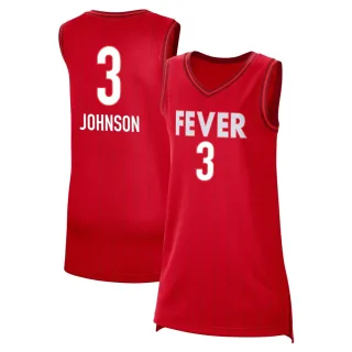 Women's Indiana Fever Raven Johnson Rebel Edition Victory Red 2023 Jersey